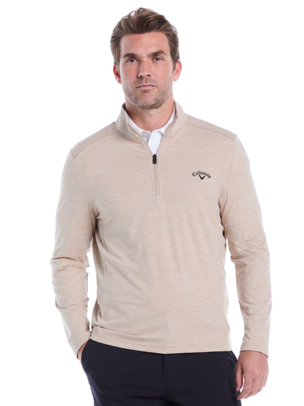 Callaway Men's Lightweight Quarter Zip Golf Pullover
Color — Khaki Htr